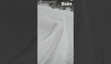 Dramatic POV video shows moment silent avalanche buries snowmobilers