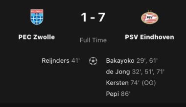 PSV makes meatloaf out of PEC and gives Brazilian PEC fans PTSD flashbacks in dominating victory: 1-7