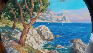 Near the sea. My oil painting on hardboard. 2023