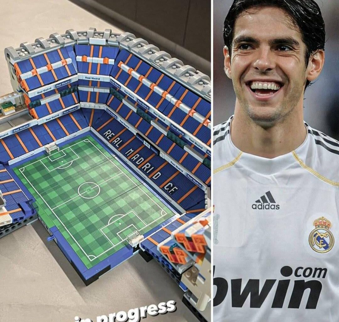 My boy kaka making santiago bernabeu out of lego.
