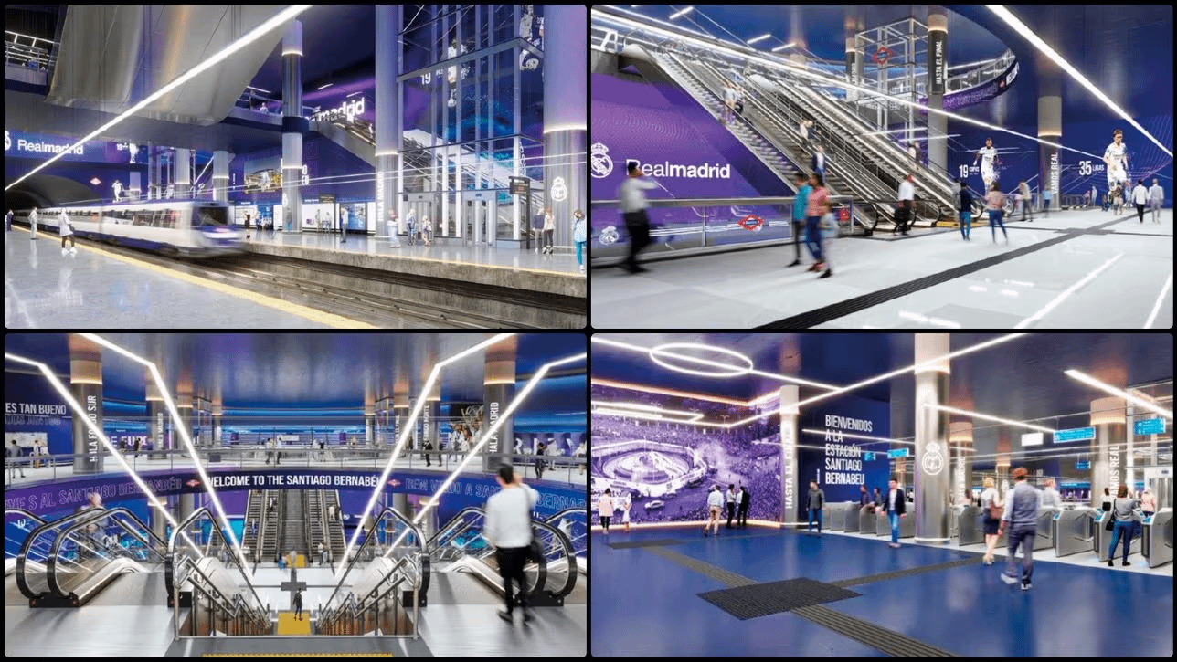 Madrid begins work on the renovation of Santiago Bernabéu Metro Station. They will begin next Monday, February 19, and will have a budget of 66 million euros. It will be 38 months of work, so it will be finished in 2027.