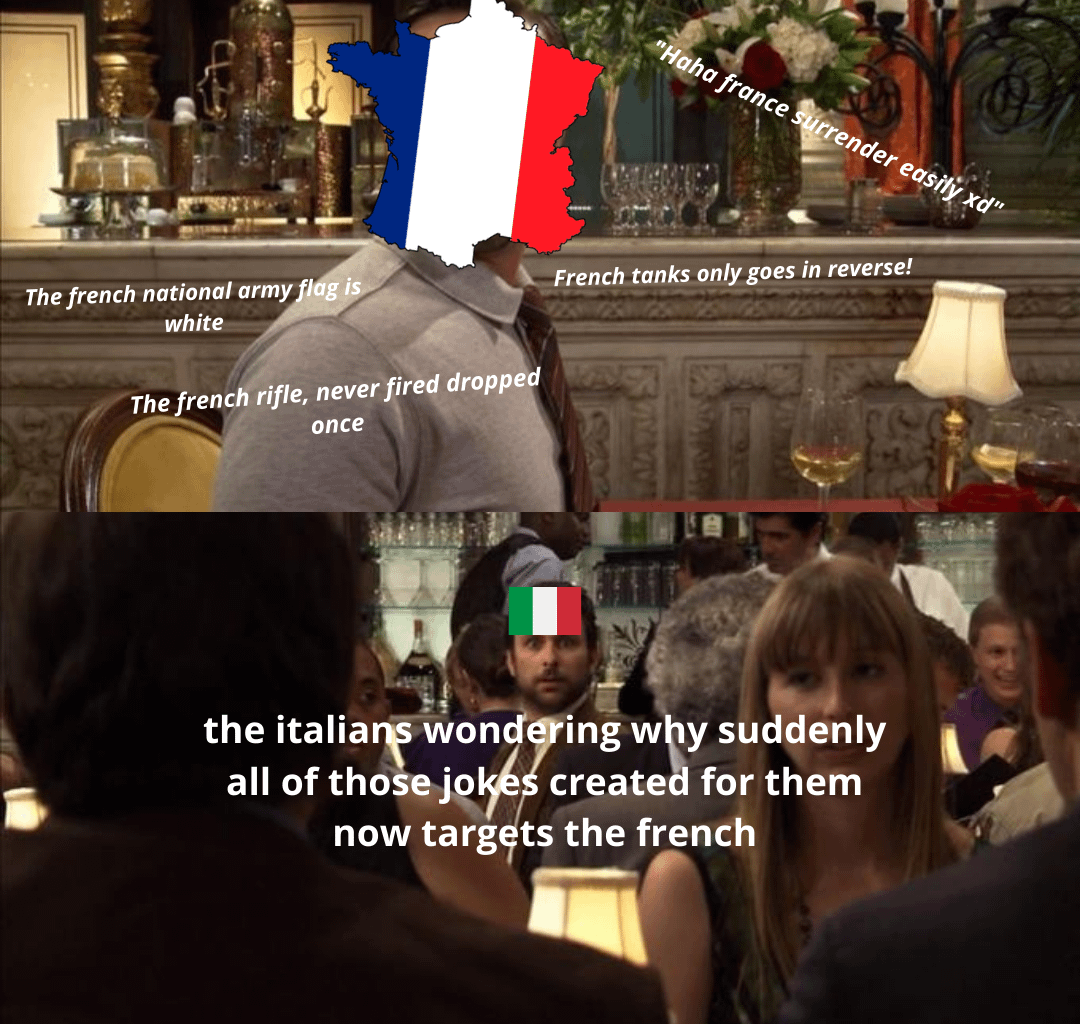 C'est etrange.. a l'époque l'italie ete au centre des blagues