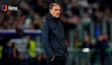 OptaFranz: 10 - Thomas Tuchel kassierte seine 10. Niederlage im 43. Pflichtspiel als Trainer des FC Bayern und verlor damit schon genauso oft wie Vorgänger Julian Nagelsmann in dessen 84 Partien als FCB-Coach. Bitter.