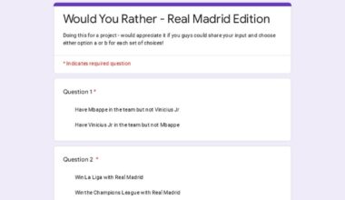 Would you rather Real Madrid edition - asking for your input!