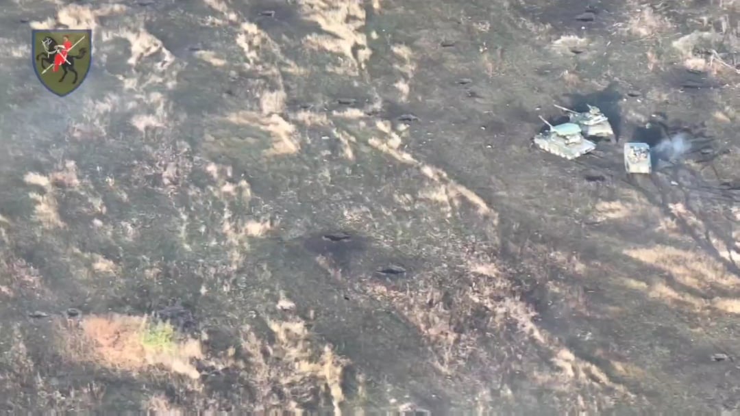 Several russian armored vehicles and soldiers drive into mines. Avdiivka, 110th Brigade. 2024
