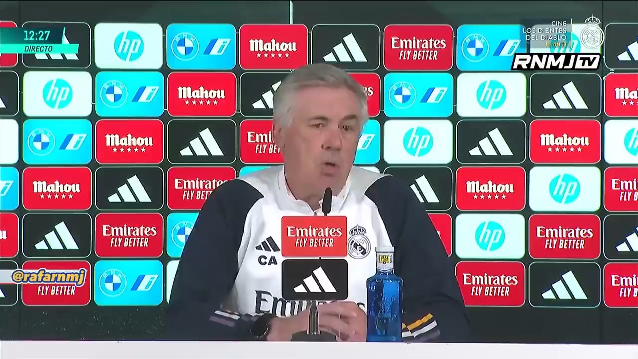 Carlo Ancelotti on Girona putting a banner in Madrid that said 'when CV is not everything': "I think they have money because renting such a space in Madrid is not cheap."