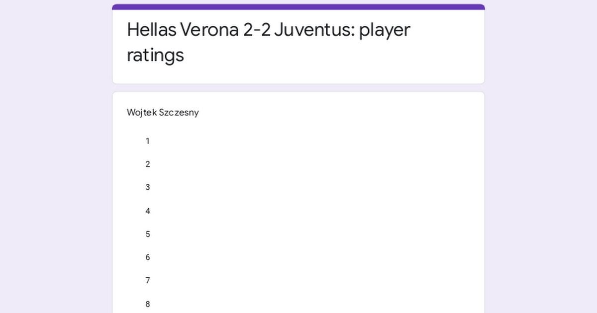 Juventus Hellas Verona: Player Ratings