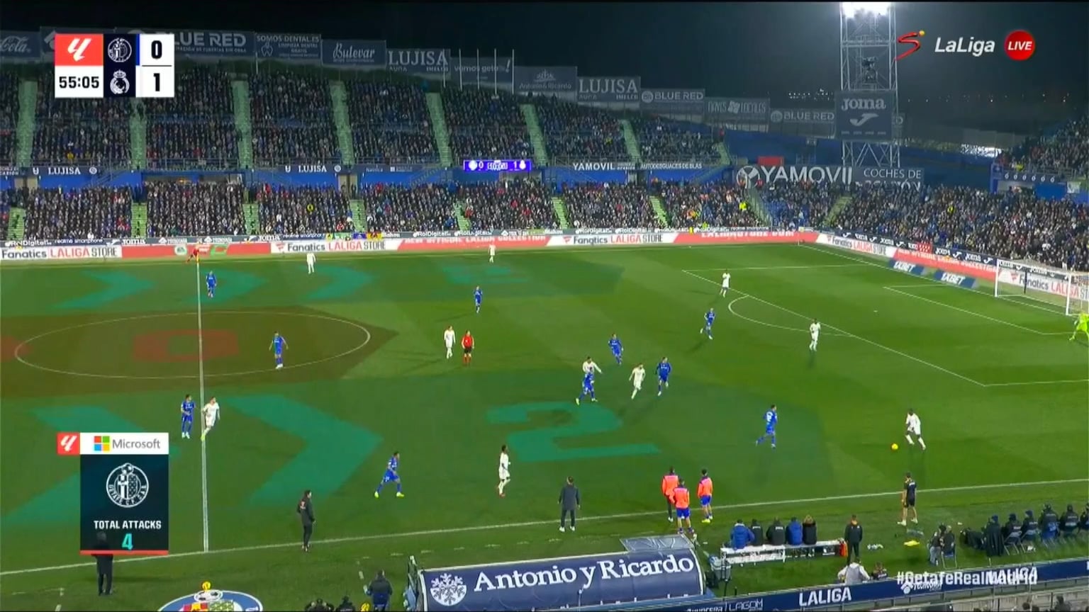 Getafe 0-[2] Real Madrid: Joselu 56' (Vini Jr assist)