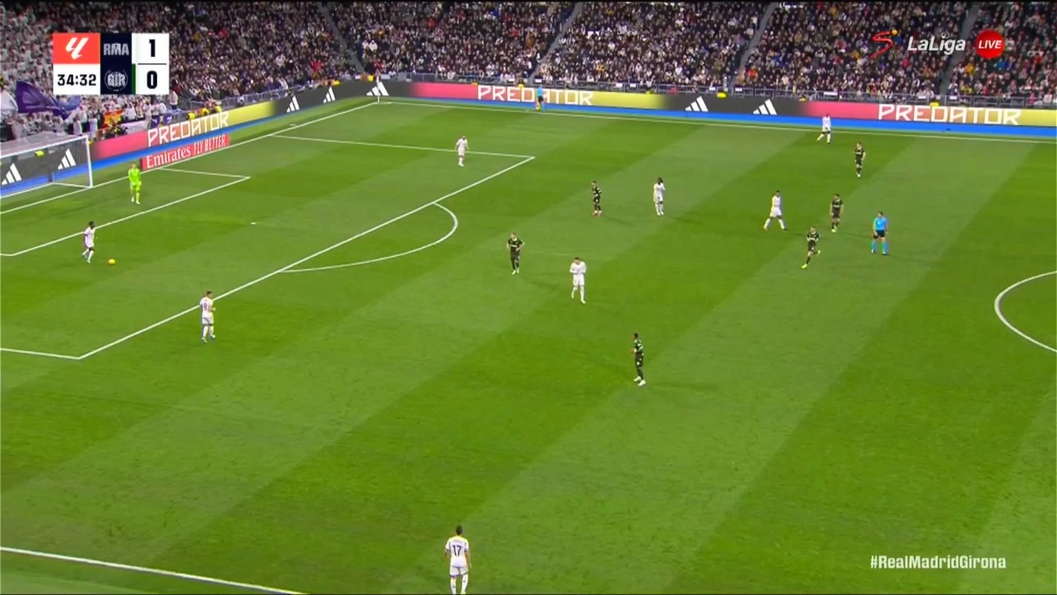 Real Madrid [2]-0 Girona: Jude Bellingham 35' (Vinícius Júnior assist)
