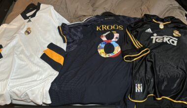 I received 3 Madrid jerseys for my birthday today and it’s the greatest gift I’ve gotten! But why is there a cartoon graphic in the Kroos jersey?