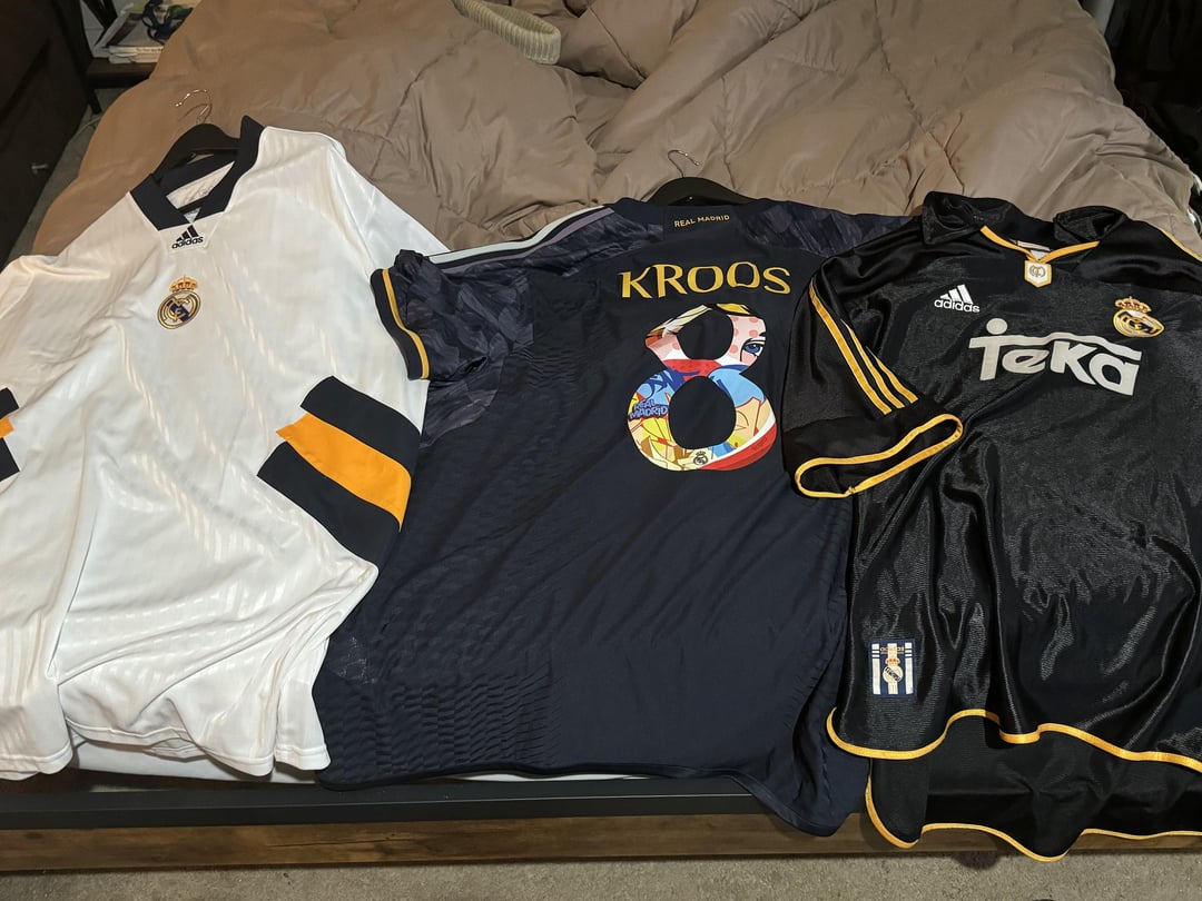 I received 3 Madrid jerseys for my birthday today and it’s the greatest gift I’ve gotten! But why is there a cartoon graphic in the Kroos jersey?