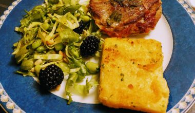 Saltimbocca alla Romana, with Fried Polenta and Bean Salad