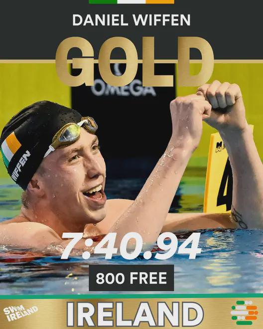 Daniel Wiffen is our new 800m freestyle World Champion!