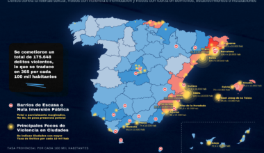 Provincias y ciudades más violentas de España, según delitos por habitante 2023