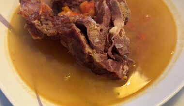 Smoked pig bone soup.