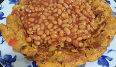 Spicy Spanish Breakfast Omelette with beans