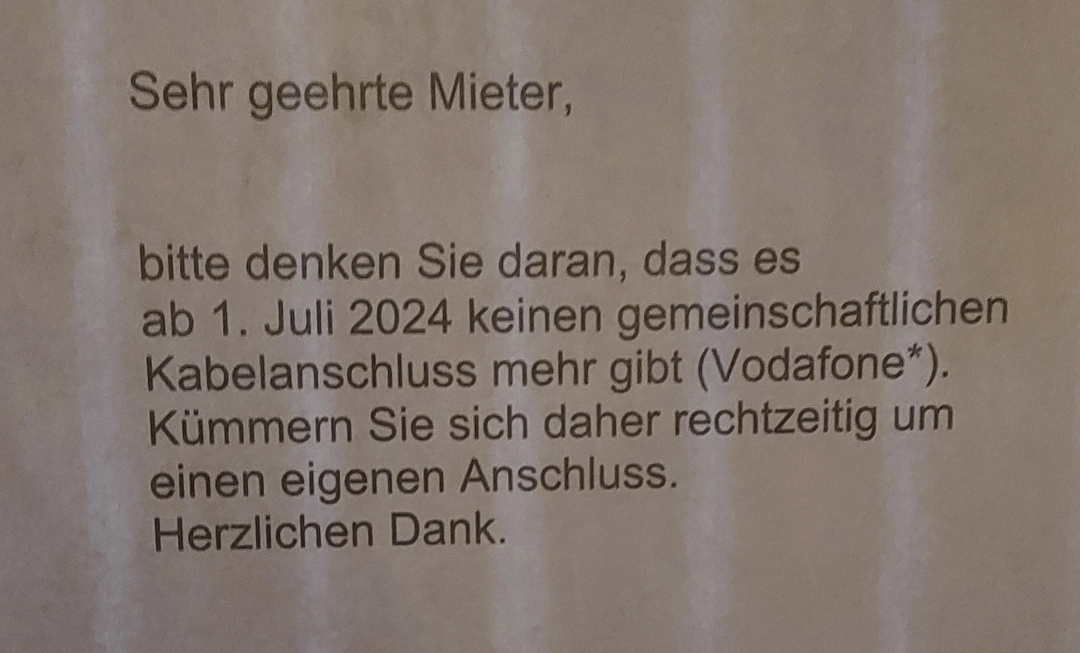 What in the world does that mean? We already have a cable coming out of the outlet.