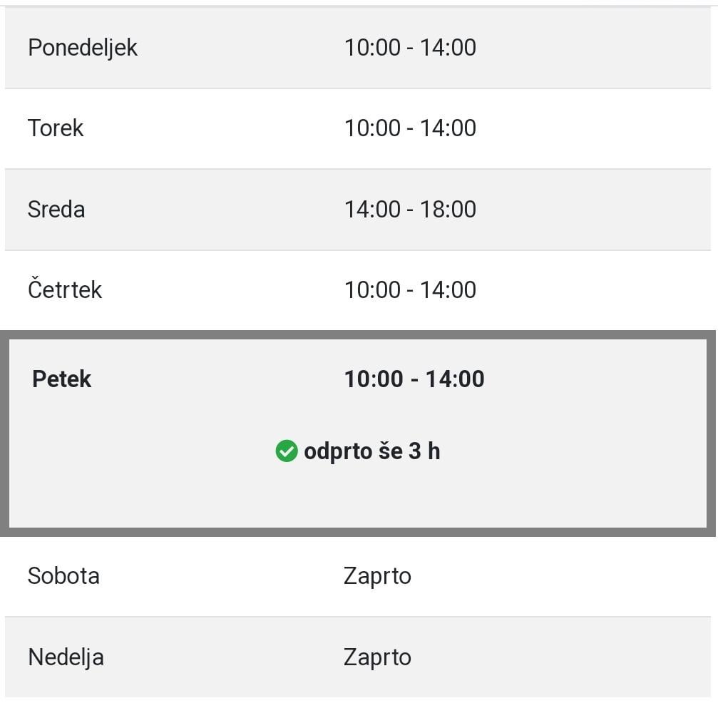 Rate my delovni čas lokalne pošte