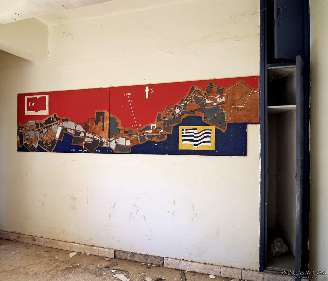 Map in an abandoned UN base in Old Nicosia
