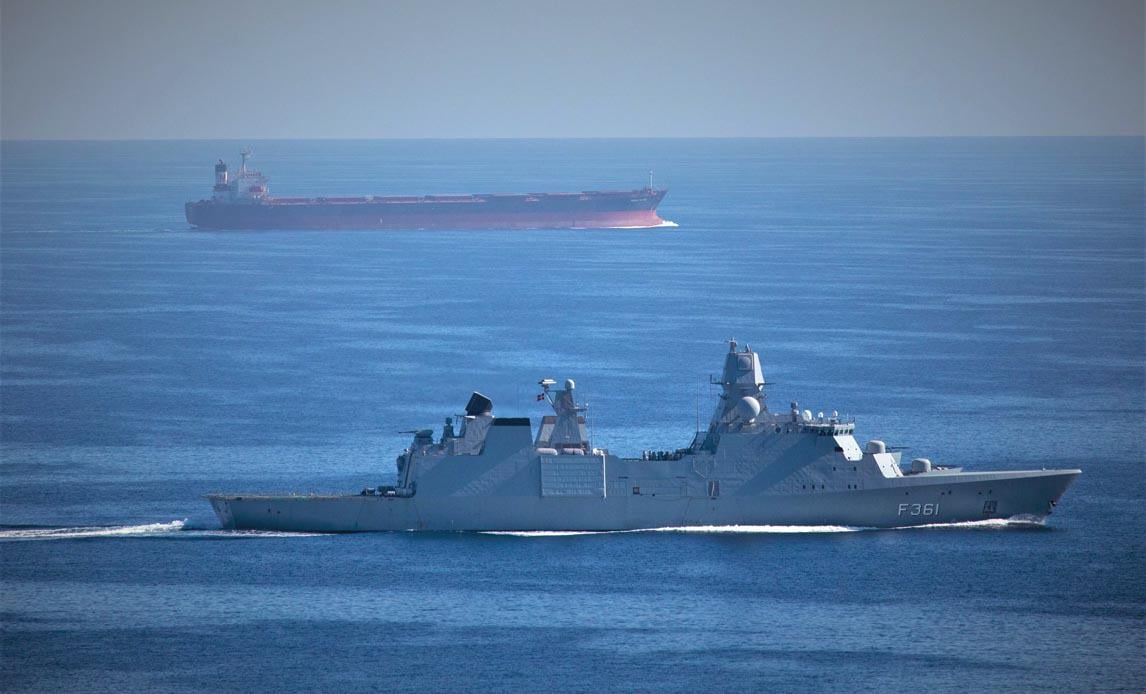 Danish frigate Iver Huitfeldt has joined American and British warships in Operation Prosperity Guardian