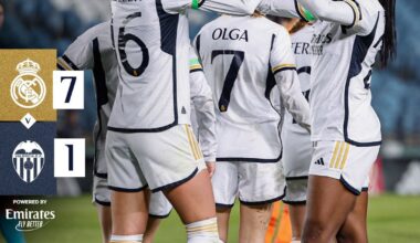 Real Madrid Femenino 7-1 Valencia CF Femenino | 29’ Linda Caicedo, 38’ 45' 53' Caroline Møller, 65’ Signe Bruun, 81’ Feller, 90'+1’ Maite Oroz; 56’ Anita Marcos | Liga F MD16