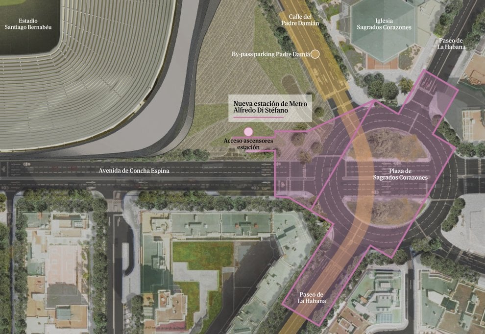 Metro station “Alfredo Di Stefano”: a project to connect the Bernabéu with the airport in 15 minutes.