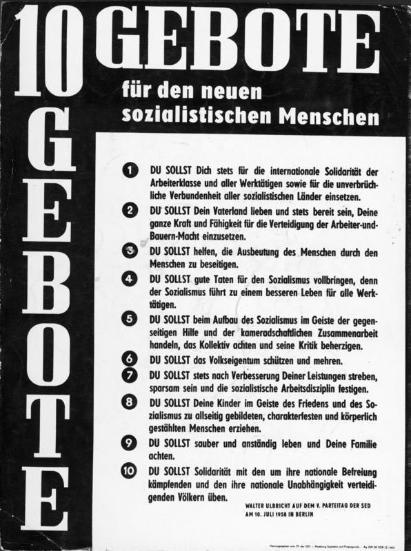 Die 10 Gebote für den sozialistischen Menschen (DDR)