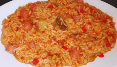 Tasty Rice and Sausages in Tomato Sauce