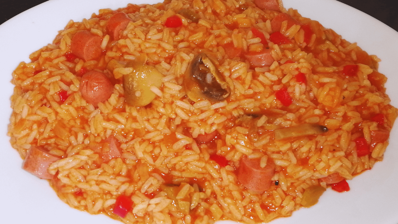 Tasty Rice and Sausages in Tomato Sauce
