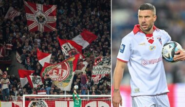 Podolski über Köln: "Ich glaube, die einzige Trumpfkarte sind die Fans. Die letzten Jahre oder vor allem auch dieses Jahr sind die Fans, ist die Südkurve, der einzige Faktor, der das Ganze so am Leben hält."