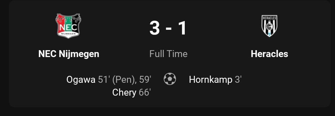 NEC defeats Heracles and haven't lost nine games in a row