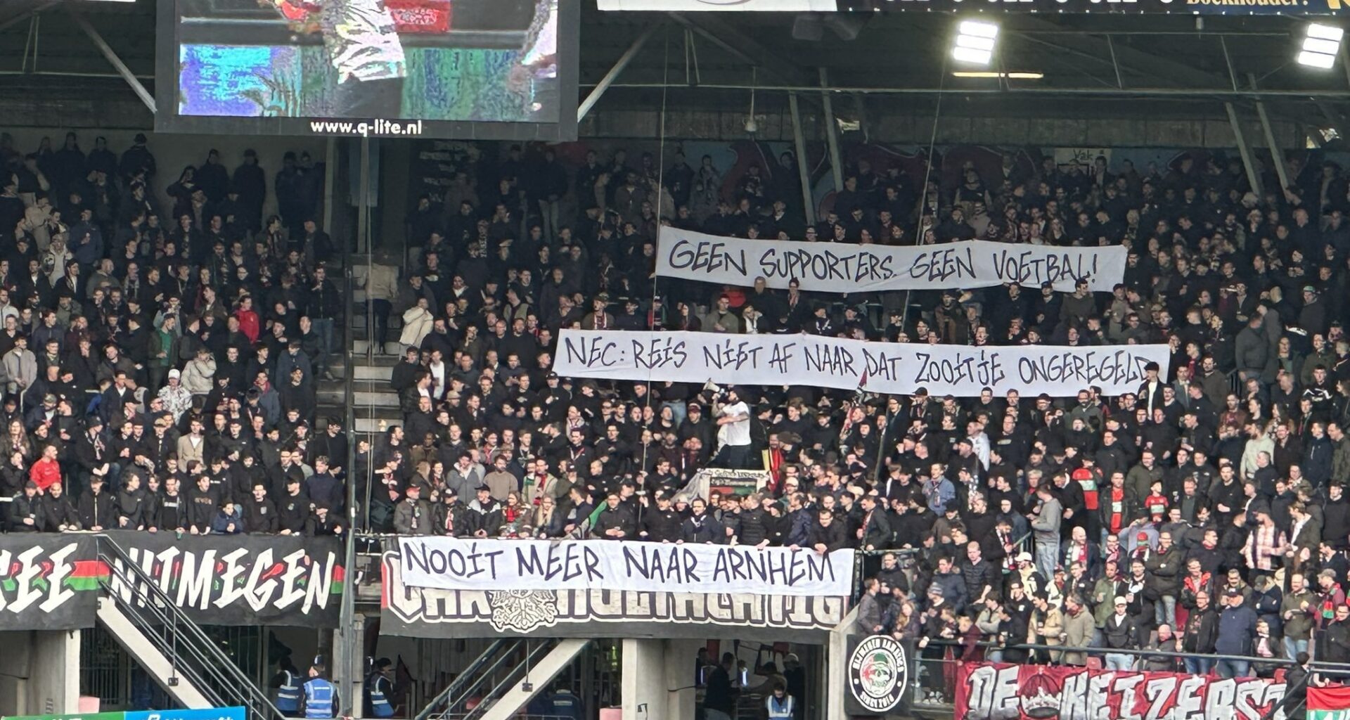 NEC fans make dissatisfaction clear. “Never to Arnhem again”