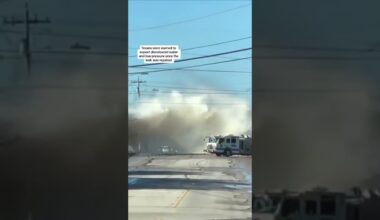 Dramatic moment as water shoots into the air following leak in Texas