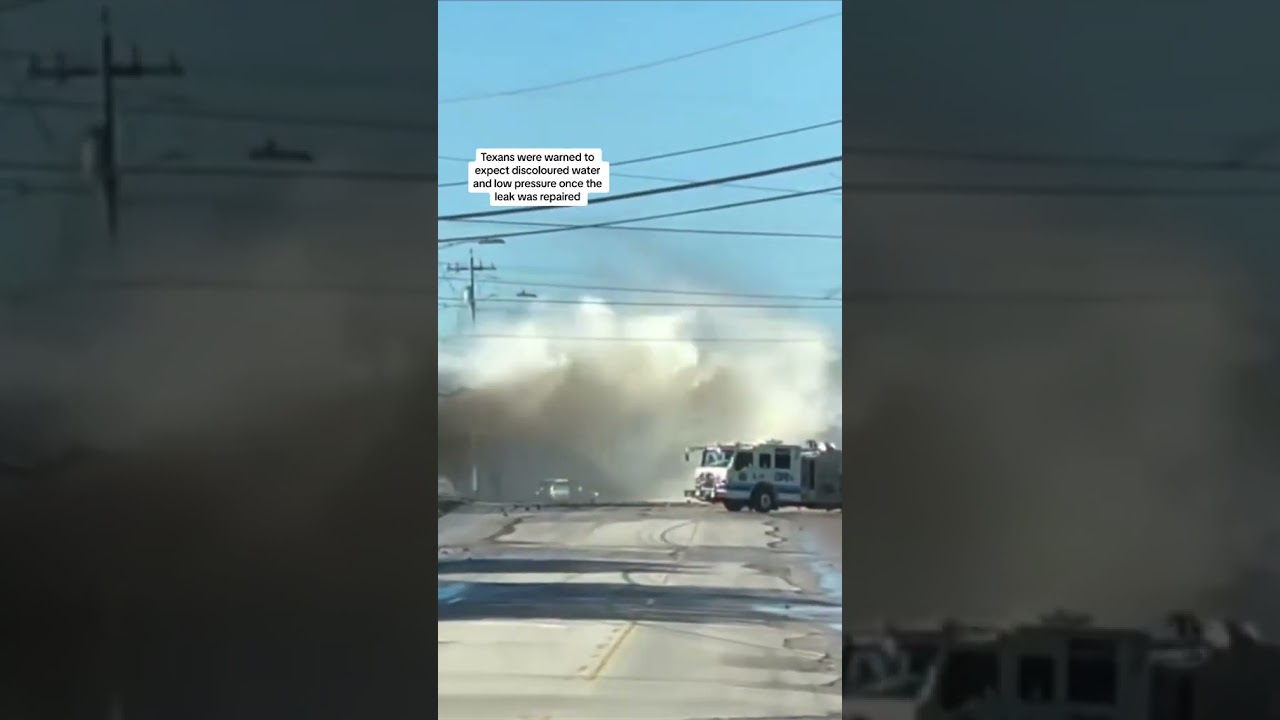 Dramatic moment as water shoots into the air following leak in Texas