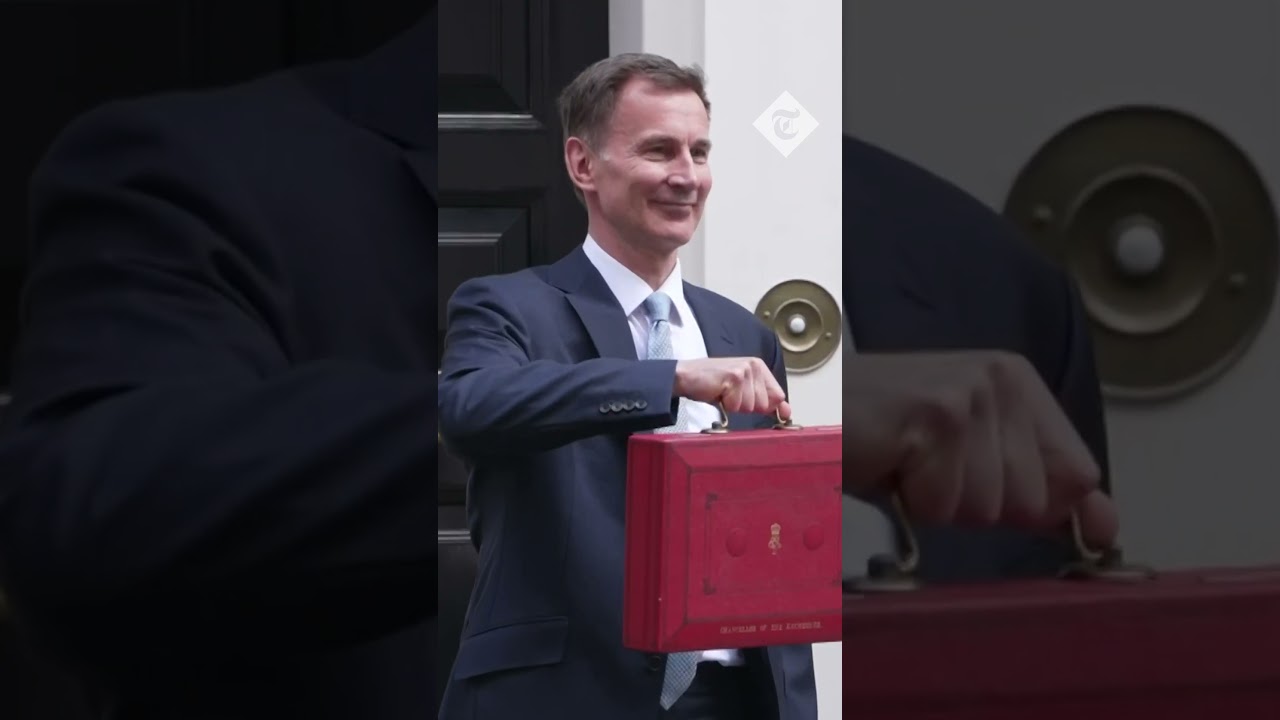 Spring Budget: Jeremy Hunt poses with famous Budget Red Box outside No 11