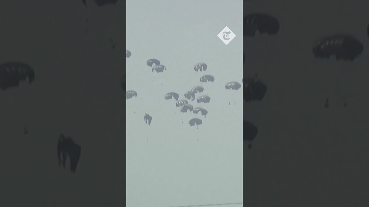 Aid package parachute malfunctions over the Gaza Strip