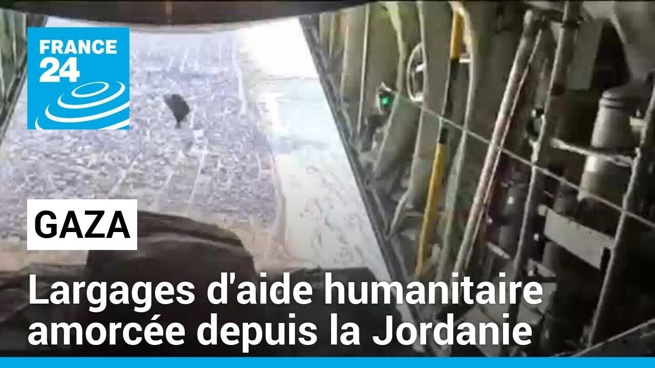 Gaza : opération de largages d'aide humanitaire amorcée depuis la Jordanie • FRANCE 24