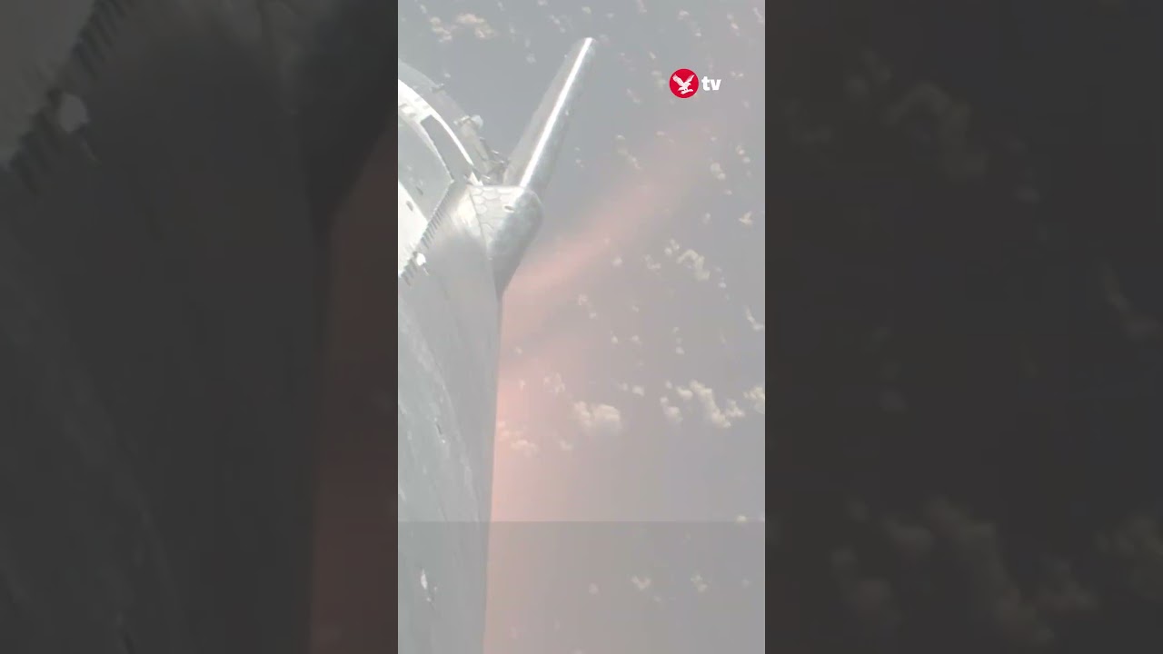 Plasma field envelops SpaceX rocket on re-entry to Earth's atmosphere #shorts
