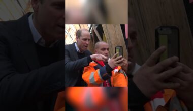 Smiling Prince William Stops To Take Selfie With A Fan in Sheffield