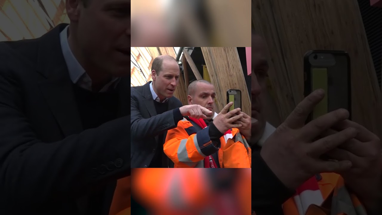 Smiling Prince William Stops To Take Selfie With A Fan in Sheffield