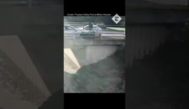 Moment motorist deliberately rams motorcyclist off the road in Milton Keynes