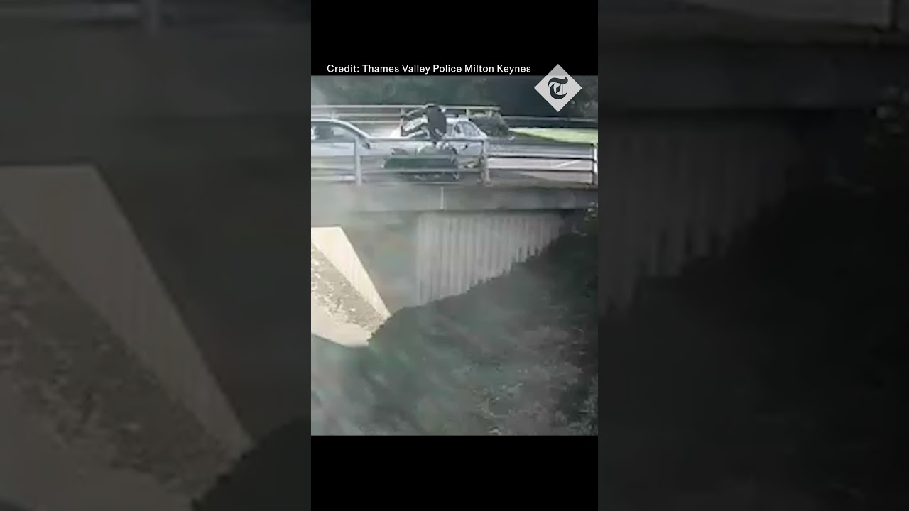 Moment motorist deliberately rams motorcyclist off the road in Milton Keynes