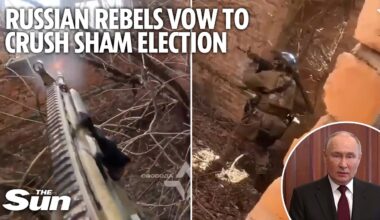 Russians fighting Putin vow to smash sham election as tyrant calls on Ukrainians to vote 'as family'