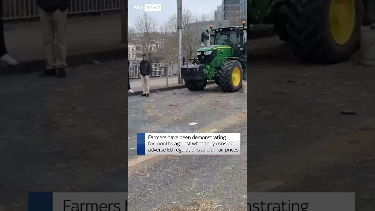 Metro station set on fire as farmers’ protests continue in Belgium
