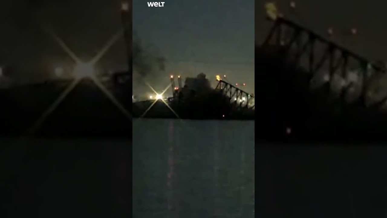 BALTIMORE: Frachter rammt Autobrücke - Bauwerk bricht zusammen und reißt Autos in die Tiefe #Shorts