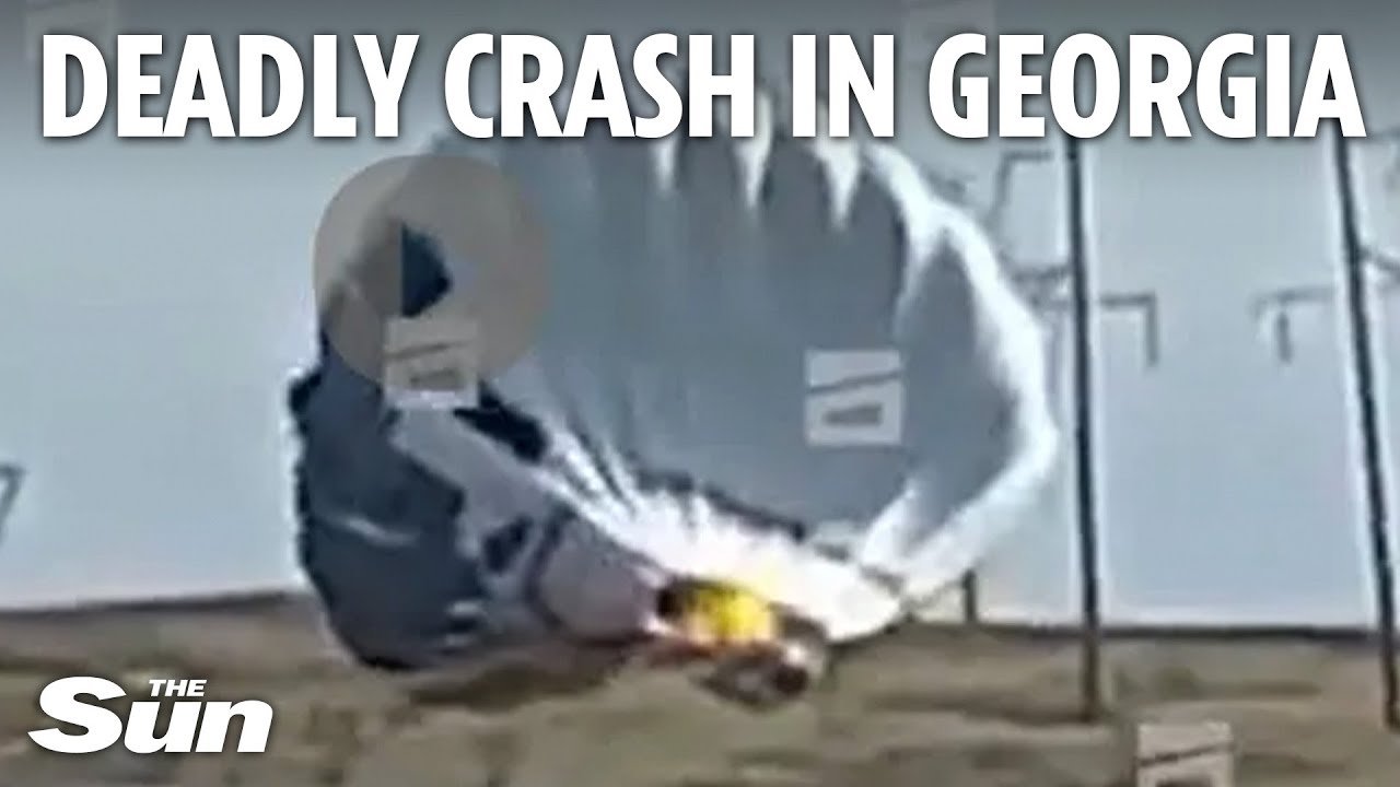 Horrifying moment hot air balloon crashes into high voltage powerlines leaving 3 dead