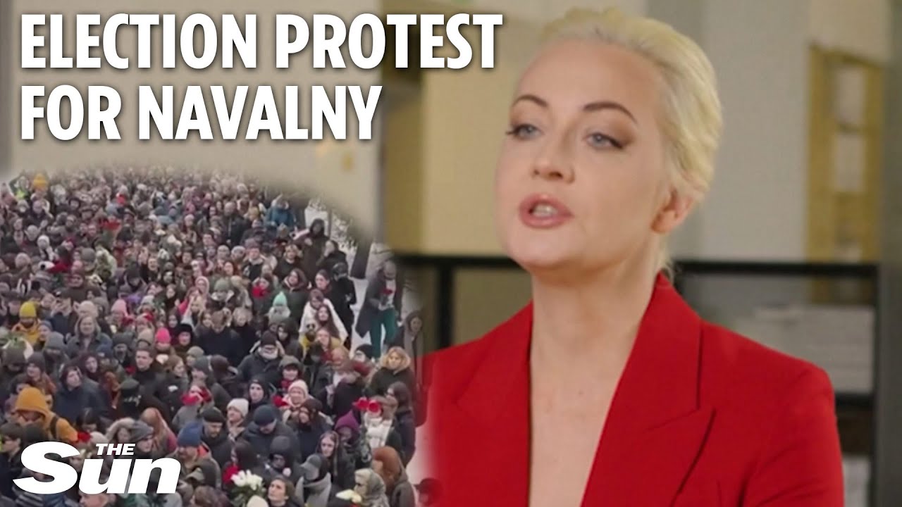 Alexi Navalny’s widow calls on Russians to rise up against Putin on sham election day