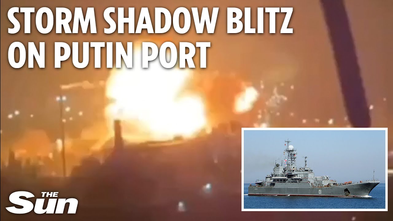 Ukraine 'unleashes hell' on Putin's warship base as 18 missiles scream into Sevastopol
