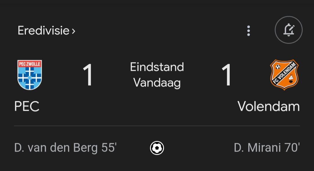Pec Zwolle creates an interesting relegation battle by drawing against Volendam