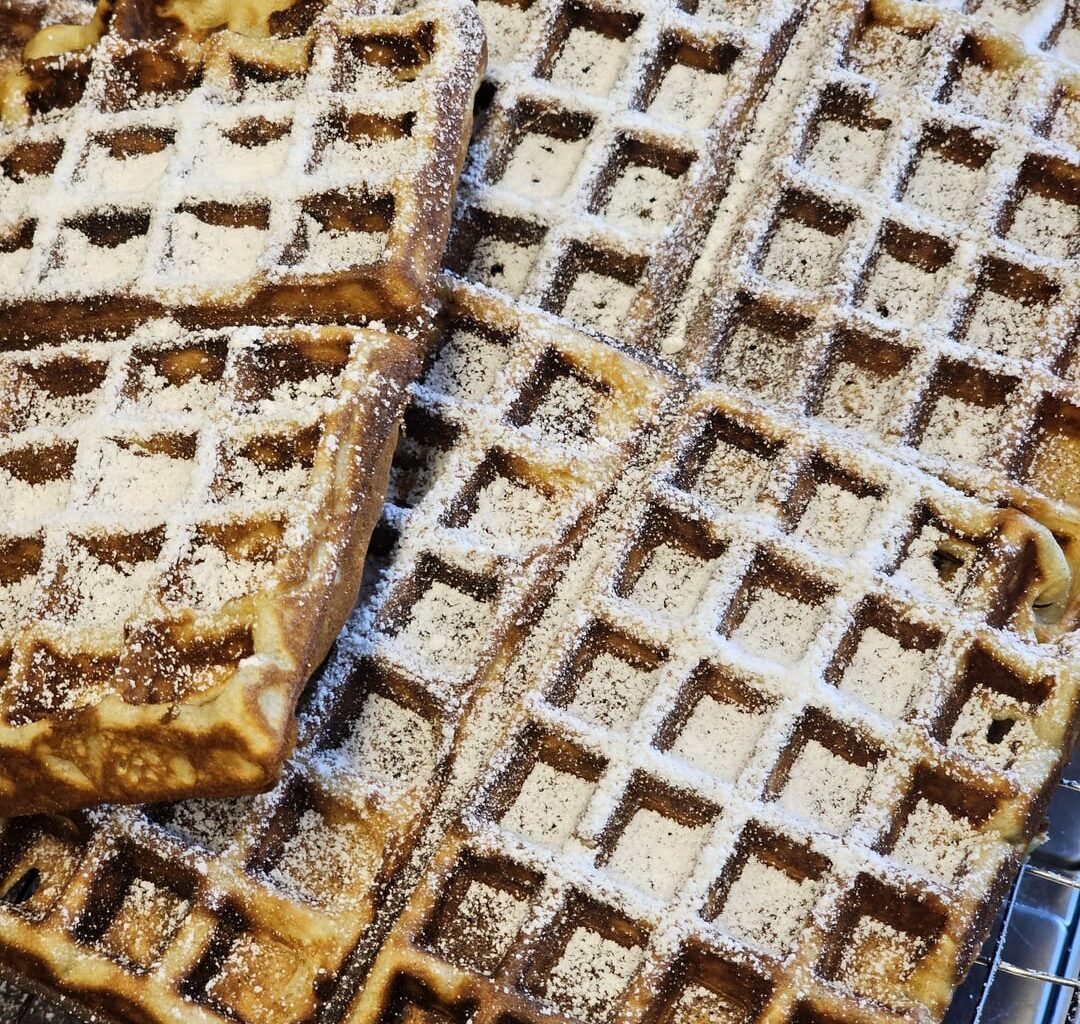 First attempt at Belgian waffles (need to experiment a bit more with them)